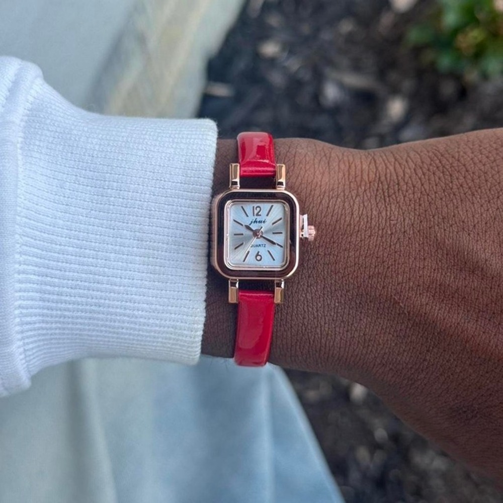 Red Leather Mini Watch